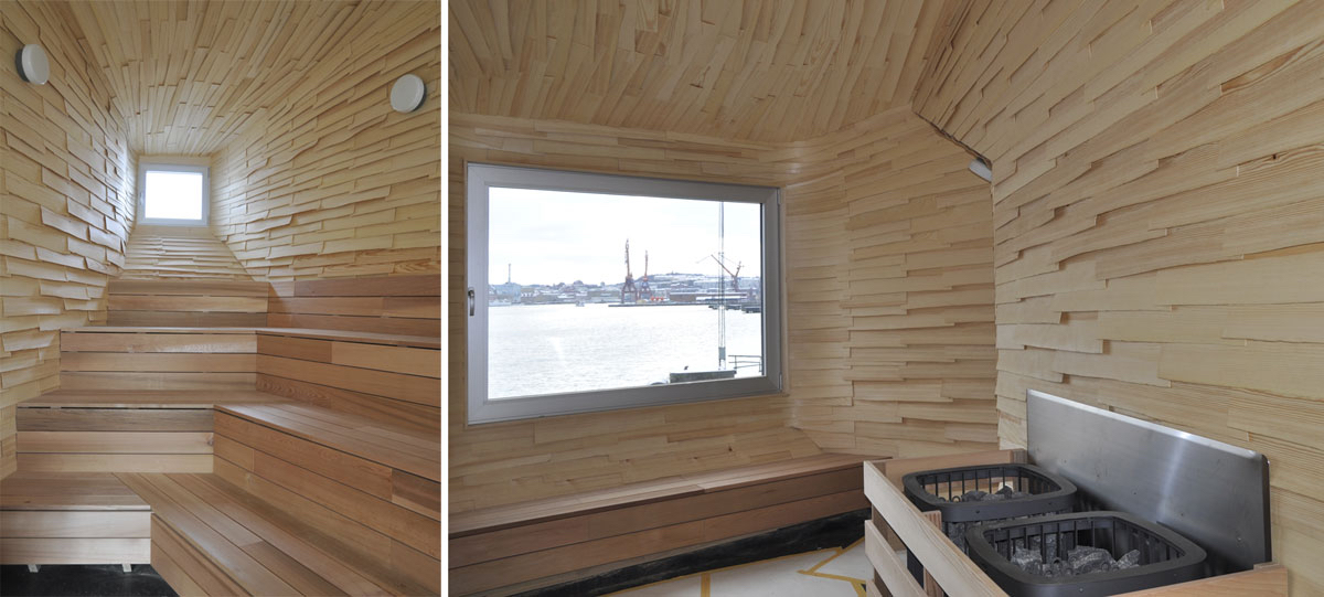 New Use for Shipping Infrastructure: Public Sauna in Göteborg, Sweden by Raumlaborberlin