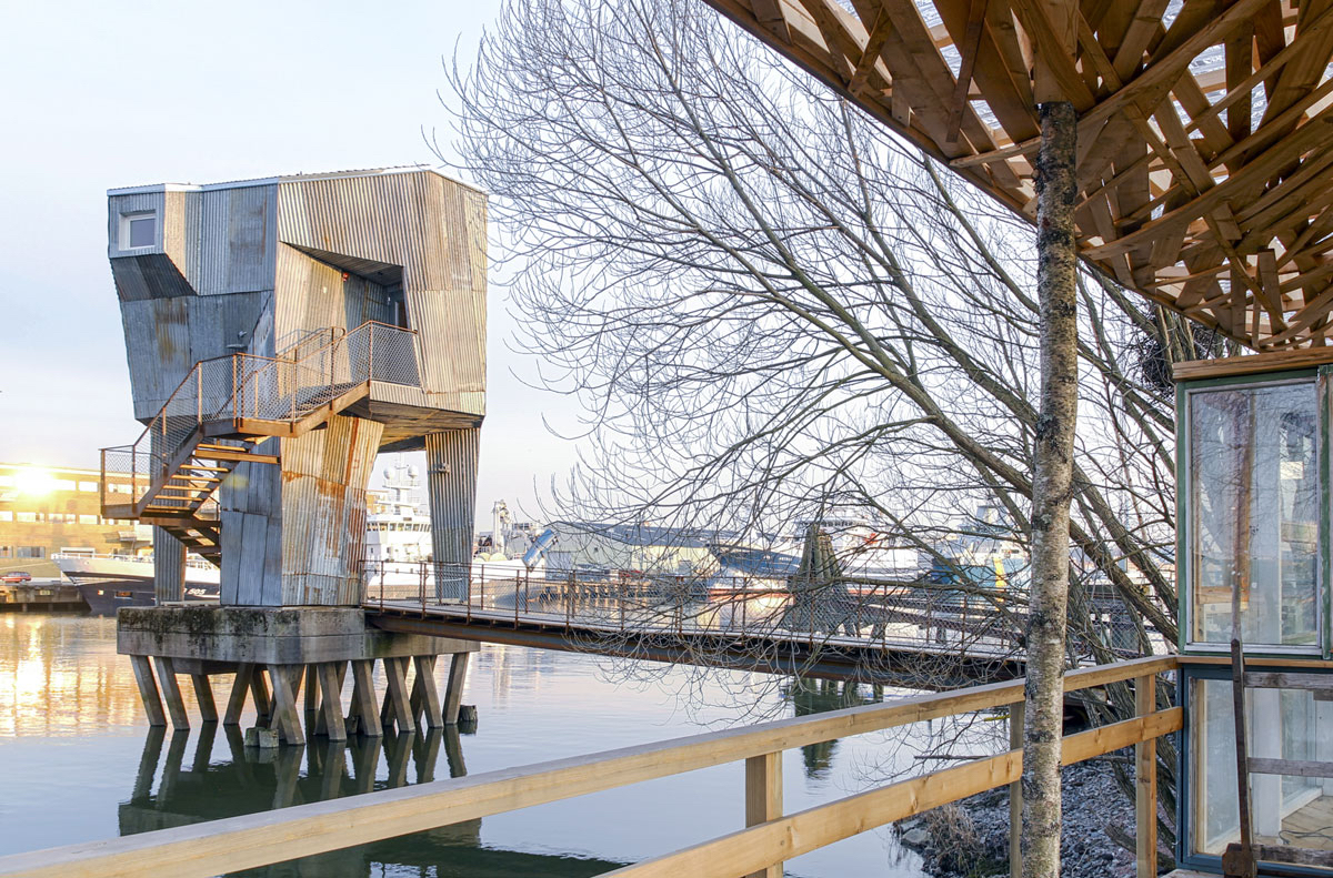 New Use for Shipping Infrastructure: Public Sauna in Göteborg, Sweden by Raumlaborberlin