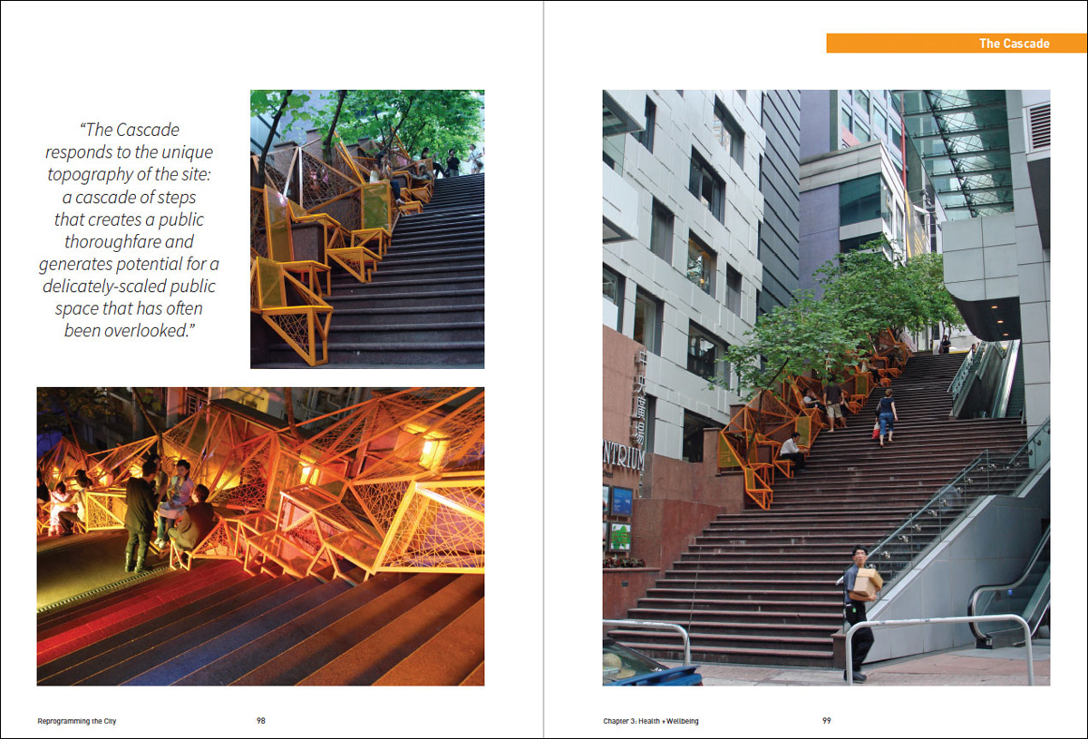 The Cascade, Hong Kong, transforming a central stairway into a place for rest and relaxation.