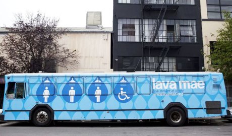 Lava Mae has converted city buses into mobile shower and sanitation units for the homeless.